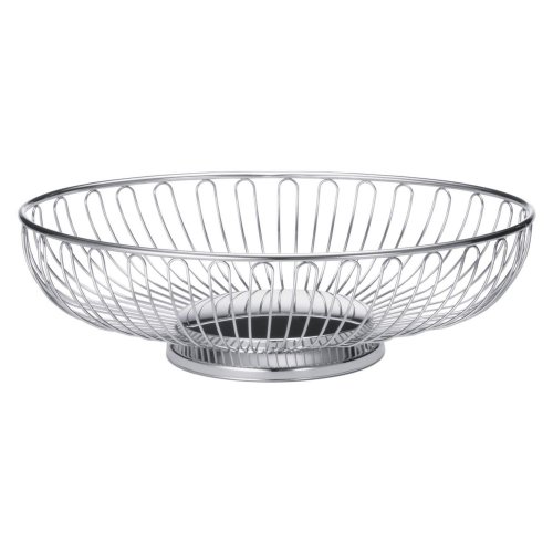 Tablecraft Chalet Oval Basket, Chrome Plate, 11-1/4-Inch by 8-Inch