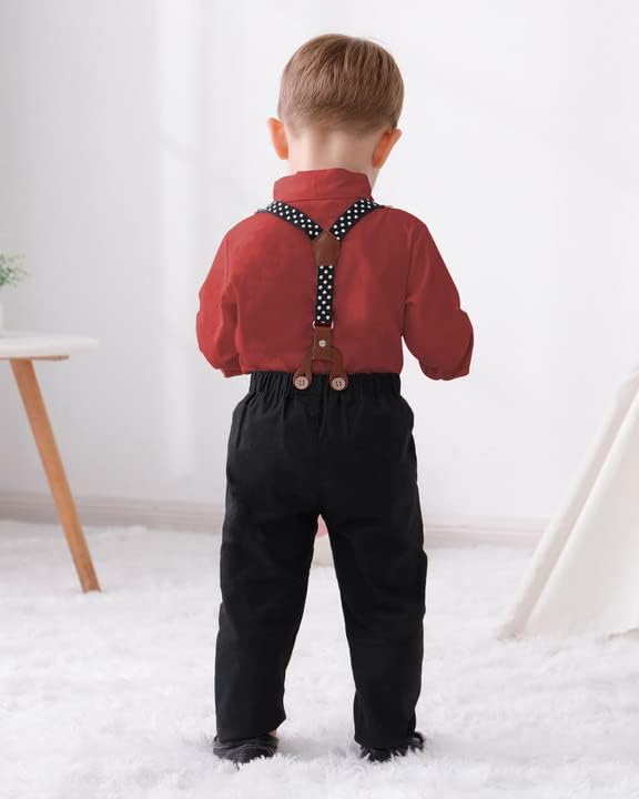 DISAUR Baby Boy Clothes Suits Toddler Dress Shirt With Bowtie Suspender Pants Outfit Sets Gentleman Wedding 1-6 Years - Image 4