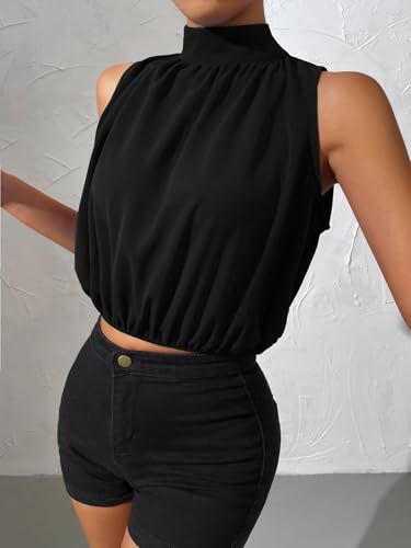 SOLY HUX Womens Halter Tops Sleeveless High Neck Summer Crop Tops Dressy Casual Blouses3