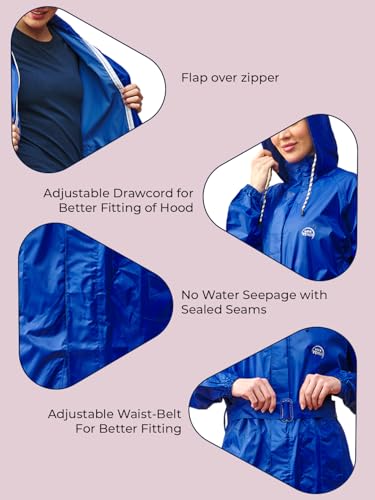 Image of LUX VENUS Solid Long Raincoat for Women