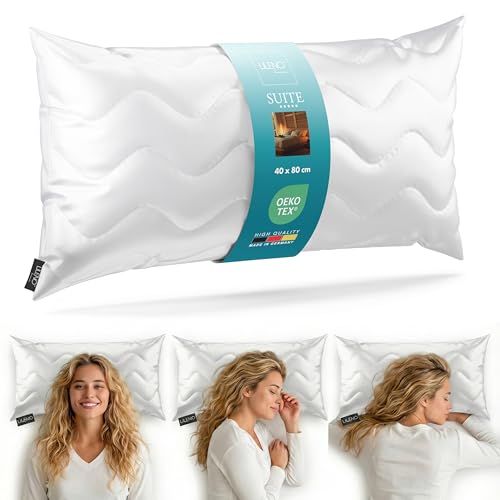 LILENO HOME 1er Set Kopfkissen 40x80 cm - 3-Kammer Hotelqualität Kissen 40x80 cm bis 95°C waschbar - Bettkissen geeignet für Allergiker - Made in Germany Hotel Schlafkissen Polster 40x80