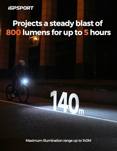 Image of iGPSPORT Smart Bike Light, 500 /800 /1200 /1800 Lumens Bright Bicycle Headlight for Night Riding Cycling Rechargeable Waterproof