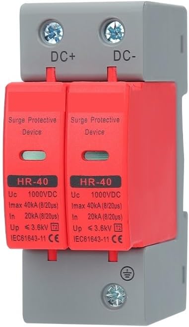 DC 2P Surge Protector Photovoltaic Lightning Protection 500V 800V 1000V with 0KA-40KA Current Rating(600V)