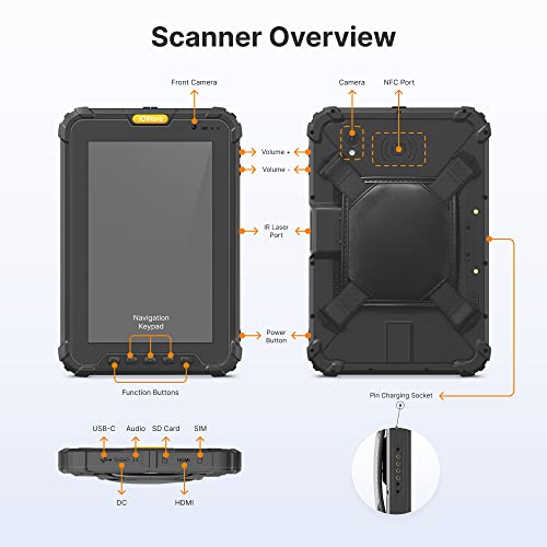 Visitor Management Bundle With Durable All-In-One 8" Android Id And Passport Scanner For Bars, Nightclubs, Gated Communities, Events, And Door Entrances – Idware Falcon With Tabletop Stand #TOP6