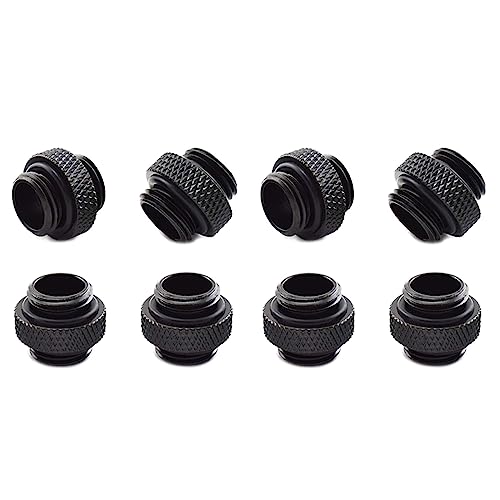VEMART PC水冷システムエクステンダーフィッティング用、密閉型Oリング付き、8パックG1 / 4インチ5mm、オス-オスコネクタ