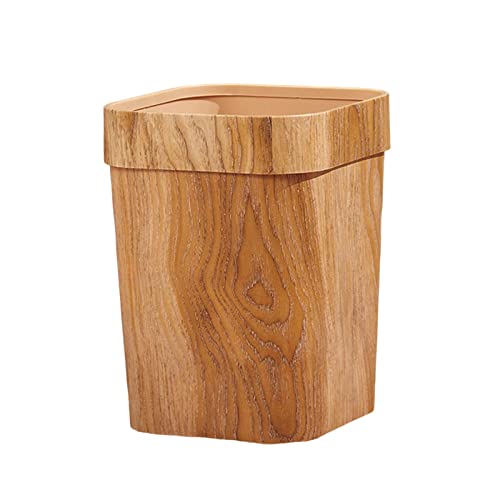 perfk Cestino della Spazzatura Moderno del Grano di Legno Cestino della Carta straccia Riutilizzabile Grande Contenitore della Spazzatura Cestino della, a