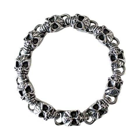 Men’s Skull Bracelet - 316L Stainless Steel Biker Bracelets [Large Size] | BLACKSTATIC Collection | Graduation & Fathers Day - Gifts For Men Cover