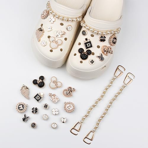 TYXHXTF 18PCS Shoe Charms for Croc Charms, Crystal Diamond Shoe Accessories, Bling Shoe Charms for Clog, Croc Charms Bling Crocs Accessories for Women Girls Birthday Christmas Party Gifts