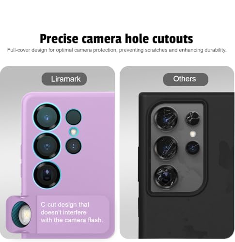 Image of LIRAMARK Liquid Silicone Soft Back Cover Case for Samsung Galaxy S25 Ultra 5G (Lavender)