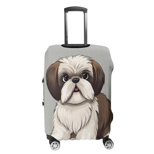 Shih Tzu Dog Luggage Cover, Washable Elastic Suitcase Cover Protector Fit 18-32 Inch Luggage4