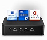Mini PC Desktop NUOVO Ultra Compatto • Intel Core i7 • 8GB RAM • SSD 256GB • Windows 11 Pro + Office • WiFi + Bluetooth • Ideale per Ufficio, Studio, Smart Working • Garanzia 2 Anni
