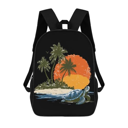 Palms Trees Sea Turtle Beach Unisex Backpack 17