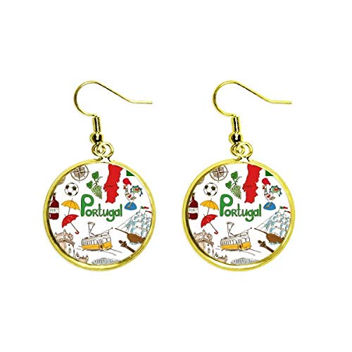Pendientes de Portugal de gota dorada el regalo perfecto para mujeres amantes de la cultura