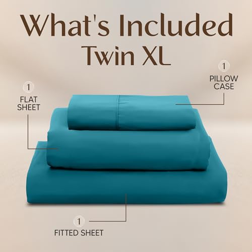 Image of Utopia Bedding Twin XL Sheet Set - 3 Piece Bed Sheets for Twin XL Size Bed, Soft and Breathable Microfiber, Includes 1 Fitted Sheet, 1 Flat Sheet and 1 Pillowcase - Oeko Tex (Denim Blue)