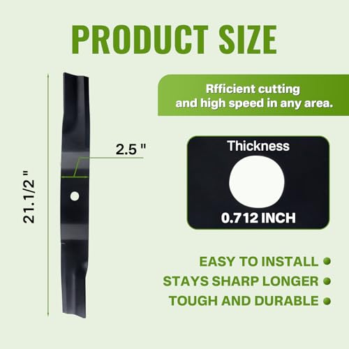 Earthtec K5559-34330 391-612 Mower Blade Replacement for KUBOTA 42" Zero Turn Mowers Z122R Replaces Part K555934330 by Earthtec - Image 2