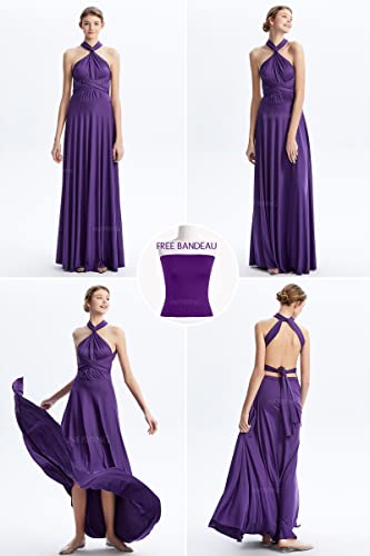 Image of Multi-Way Wrap Infinity Maxi Dress for Bridesmaids & Wedding Guest | 31 Colors for All Wedding Themes, One Size & Plus, 1 Dress for Any Events, Evening, Prom, Gala, Non-See-Through, Wrinkle-Free