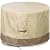 SheeChung Round Gas Fire Pit/Table Cover-Heavy Duty 600D Polyester with PVC Coating Material,100% Weather Resistant & Waterproof,Fits 30",32",33",34",35"and 36" Firepit/Bowl Cover,36"Dia X 24"H Beige