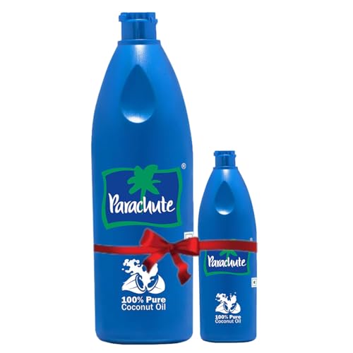 Image of Parachute Coconut Oil| 100% Pure & Natural| Unrefined Coconut Oil| No Chemicals & Preservatives| Fresh Long Lasting Aroma| Untouched By Hands| 15 Fl Oz + 6 Fl Oz Bottle