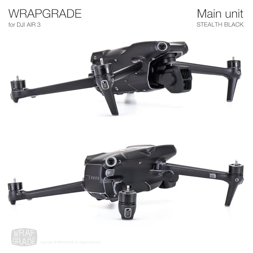 WRAPGRADE Skin Stickers compatible with DJI Air 3, Stealth Black - Image 4