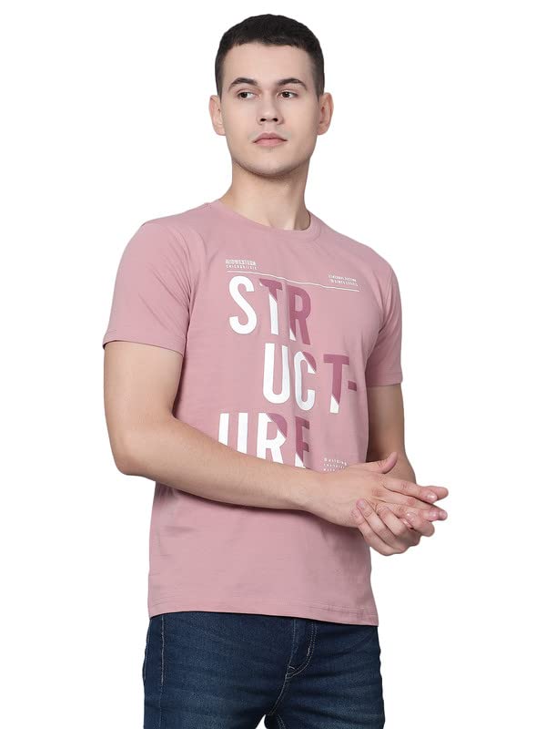 Image of Cantabil T-Shirt for Men l Breathable & Soft with Color Fastness Regular Fit Round Neck Cotton Blend Fabric Solid Pattern