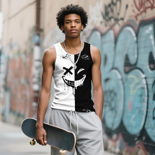 Mens Rave Tank Tops 3D Graphic Sleeveless Summer Sports Gym Quick Dry Workout T-Shirt4