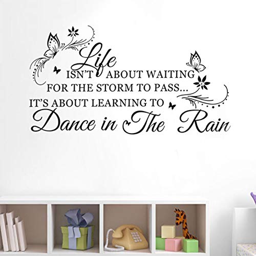 Haofy Life Isn't About Waiting for The Storm to Pass.It's About Learning to Dance in The Rain Wall Sticker Removable Wall Paper Home Bedroom Decor Art Motto Decor Sticker for Room Decoration - Image 4