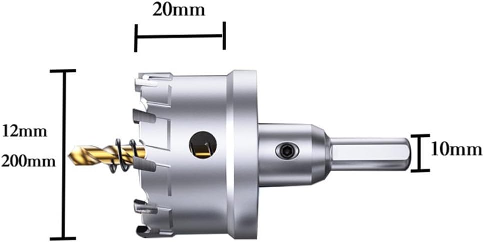 16-125mmコアドリルビットステンレス鋼ホールソーTCT超硬チップコバルトドリルビット金属切断掘削電動工具、49mm