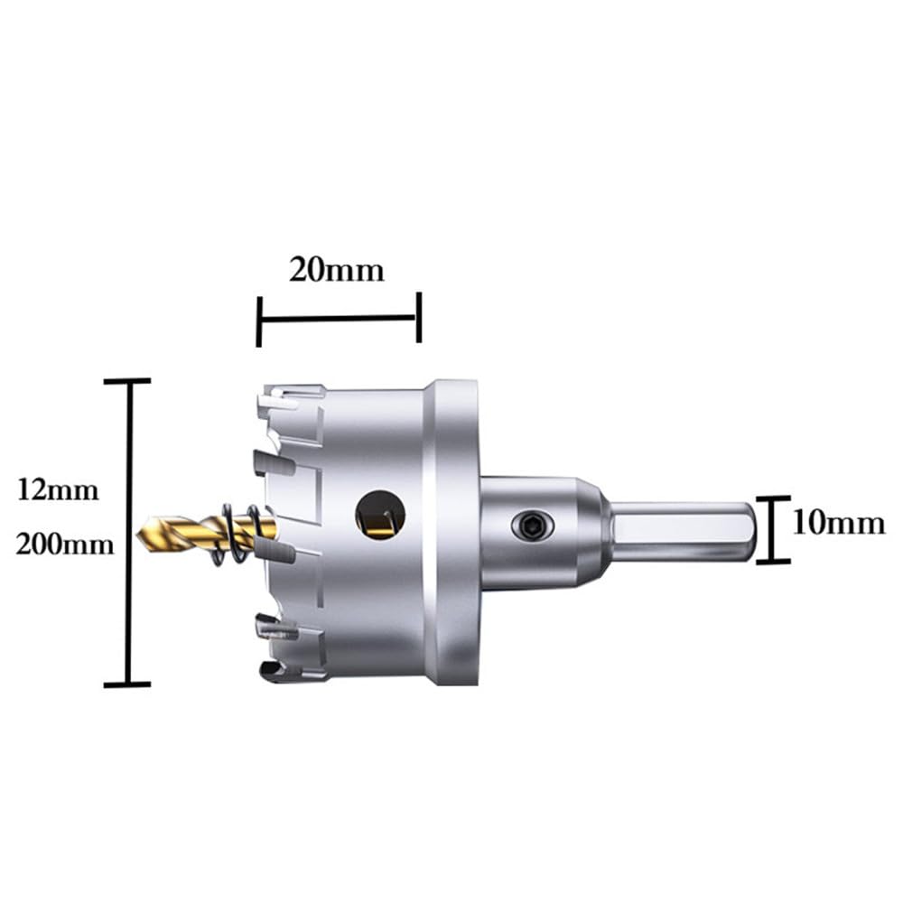 Otwornica TCT Wycinak otworów z węglików spiekanych z wiertłem pilotującym z powłoką tytanową do metalu Otwornica do żelaza i drewna ze stali nierdzewnej, 80 mm