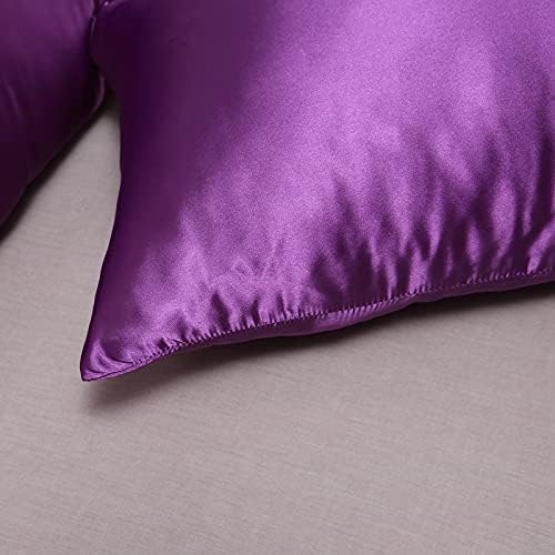 Miniatura 5 de Juego de 2 fundas de almohada sedosas de satén para el cabello, fundas de almohada con cierre de sobre, frescas y fáciles de lavar, juego de 2