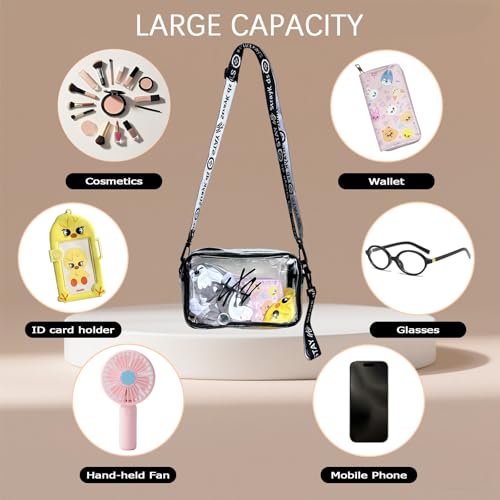 SK-Z Lightstick Storage Bag, Transparent Cross Body Concert Bag, Stylish Travel Messenger Shoulder Bag for Stray Fans4