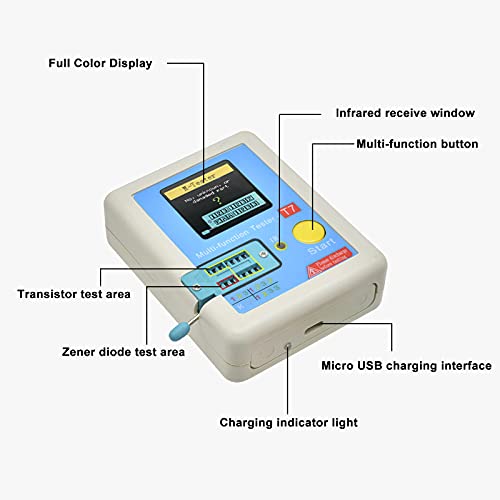 Lcr-T7 Transistor Tester, Aideepen Multi-Function Tft 1.8" Transistor Tester Full Color Graphic Display Transistor Meter With Auto Shut Off For Diode Triode Capacitor Resistor Transistor #TOP1