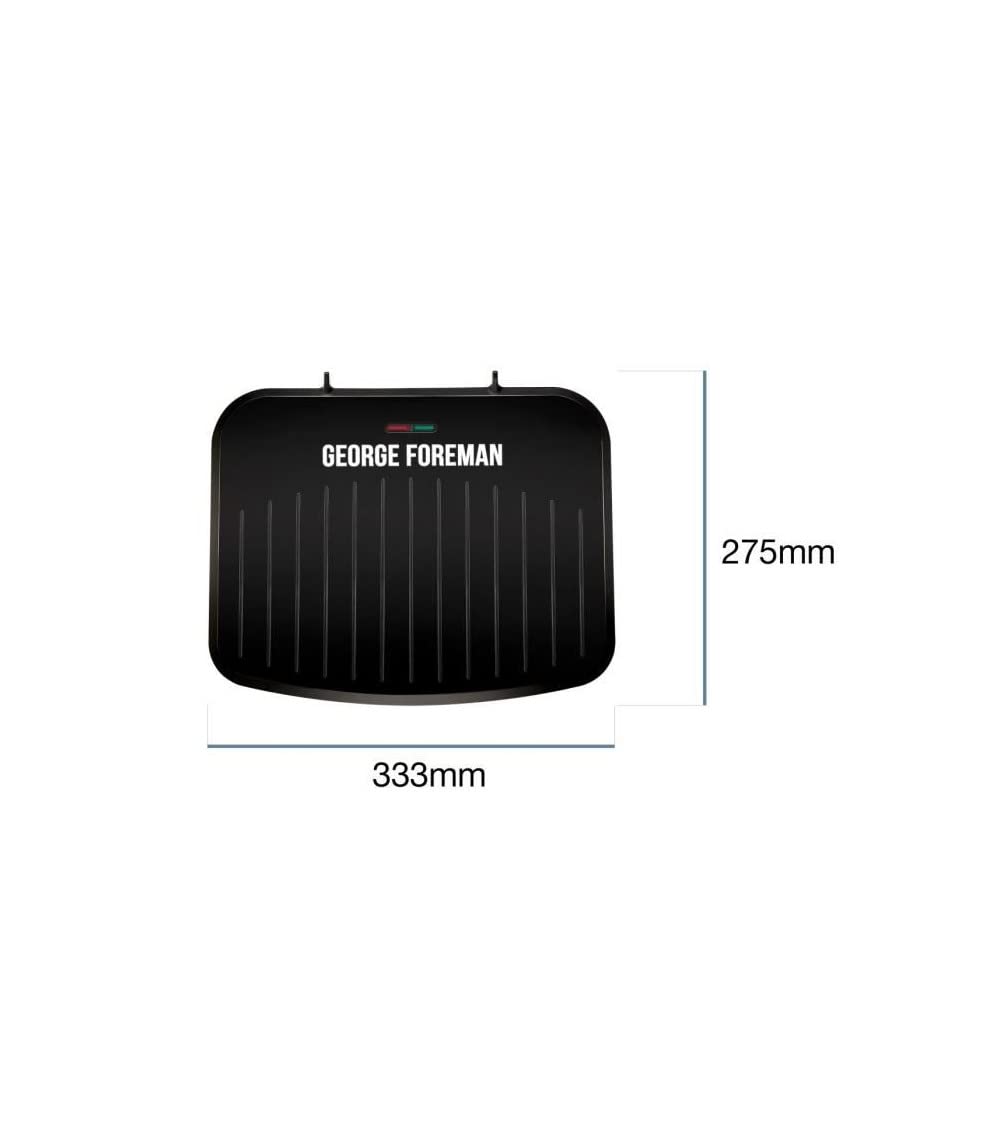 George Foreman Medium Fit Grill - Vielseitige Grillrost mit verbesserter Antihaftbeschichtung und Schnellwärmefunktion - Kombi-Grill mit Heißplatte und Toaster, schwarz 25810-56