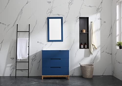 Wonline 32’’ Bathroom Vanity Modern Freestanding Blue Cabinet #TOP19