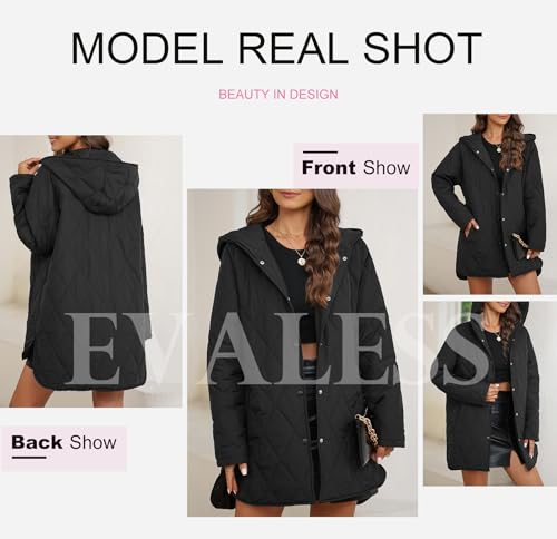 EVALESS Lightweight Black Puffer Jacket for Women: Stylish, Cozy, and Perfect for Winter Adventures! - Image 5