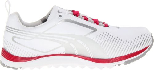 PUMA Puma Golf Footwear Womens Faas Lite Golf Shoe,White/Puma Silver,6.5 B US