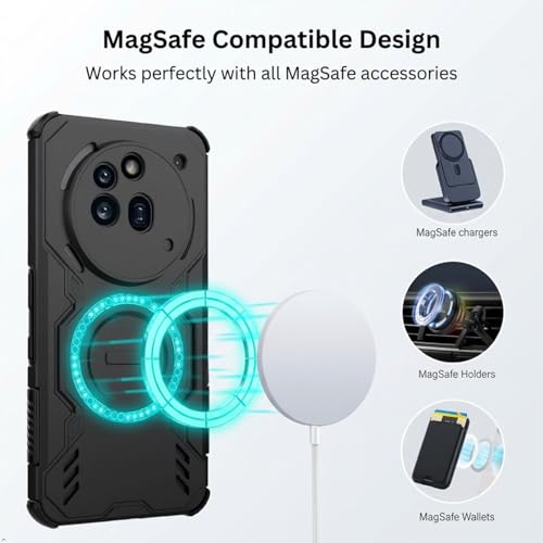 Image of ShieldTech Back Cover Case for Nothing Phone 3a Pro 5G | 360 Protection Mobile Phone Case Mag-Safe | Camera Protection | Back Cover for Nothing Phone 3aPro 5G / 3a Pro 5+G - Black TPU+PC