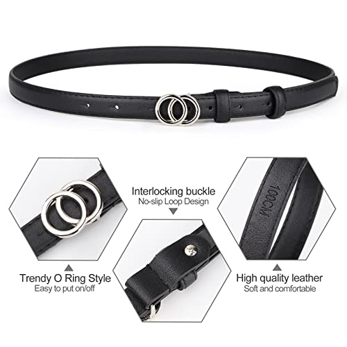 3 Pack Belts For Girls, Unfader O Ring Skinny Thin Belts For Teen Kids #TOP2