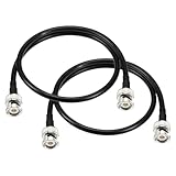Superbat Cable BNC RG58 1m,2Piezas Cable de Extensión BNC Macho a Macho 50ohm Cable Coaxial de Antenna para Scanner Radio Ham/Aficionado Micrófono Inalámbrico etc.