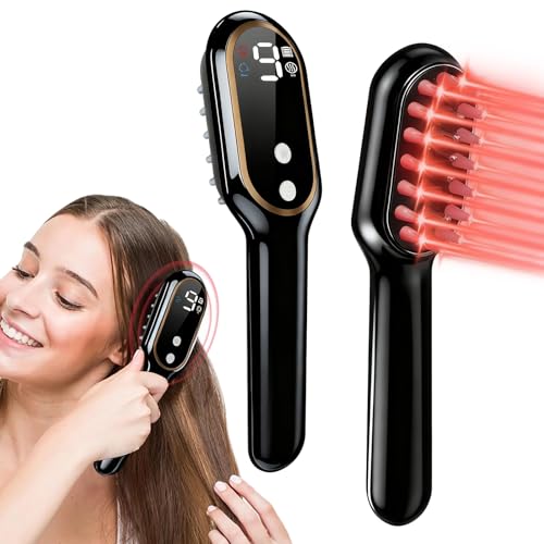 Apbier Laser Hair Growth Comb for Men & Women, FDA Cleared Red Light Therapy Device for Thinning Hair, Scalp Massager for Fuller, Stronger Hair, Black