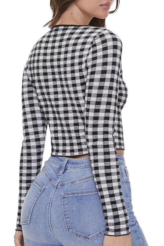 Forever 21 Women's Gingham Cardigan Sweater3