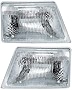 Evan-Fischer Headlight Set Compatible with 1998-2000 Ford Ranger Left Driver and Right Passenger Side Halogen With bulb(s)