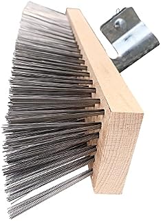 Newman and Cole Wire Broom Head - 12" Stiff Metal Bristle Deck Scrub Brush for Heavy Duty Removal of Weed Moss & Algae on Patio (Head Only)