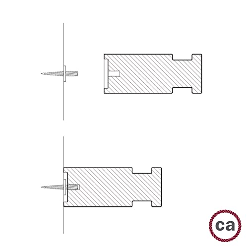 Rolé, passe-câble en bois, fixation murale pour lampe à suspension - Blanc – vue 5