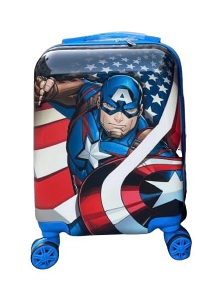 Image of ADSON Abs Kids Trolley 360 Rotating Luggage 360 Degree Wheels Non-Breakable 16 Inch Kids Hardsided Suitcase with 4 Wheels, 360 Degree Wheel Travel Trolley Bag (Design 21)