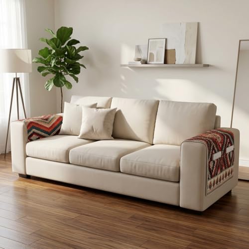 Image of KINGLY Armrest Cover with Pocket | Anti-Slip Sofa Arm Protector | Washable Arm Cover | Multicolor