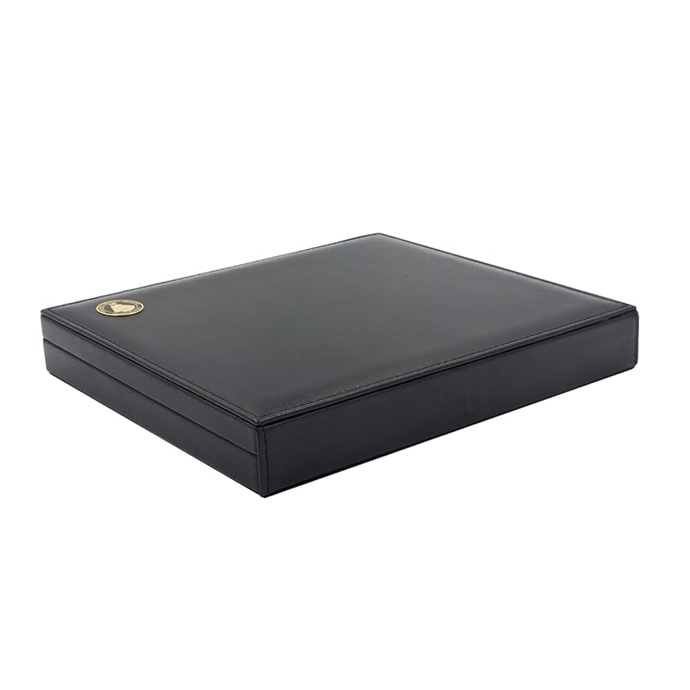 SAFE Złota kaseta Deluxe walizka na 6 sztabek złota z wysokiej jakości czarnego materiału skórzanego