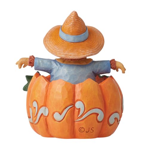 Enesco Jim Shore Heartwood Creek Four Seasons Harvest Pumpkin and Scarecrow Figurine, 3.58 Inches, Stone Resin - Image 3