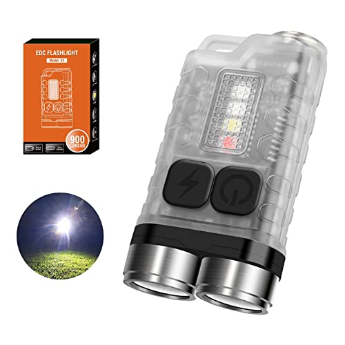 Mini Flashlight, 900 High Lumen Keychain Edc Flashlight, Super Bright Pocket Usb Rechargeable Small Tactical Handheld Led Flash Light With Magnetic Waterproof For Camping, Hiking, Emergencies #TOP15