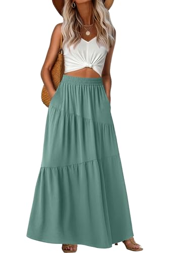 Jupe d'été longue taille haute avec vraies poches pour un confort total