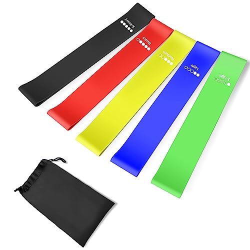 Exercise Bands Set,Resistance Exercise with Instruction Guide and Carry Bag - Set of 5 Fitness Elastic Bands for Working Out, Exercise,Gym,Training,Yoga (Mixed)